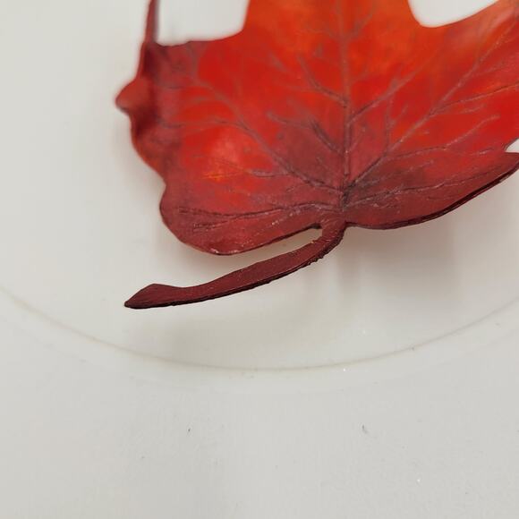 Vintage K & T Tovey Maple Tree Leaf Brooch/Pin Red Orange Autumn Fall Fashion - Picture 13 of 16